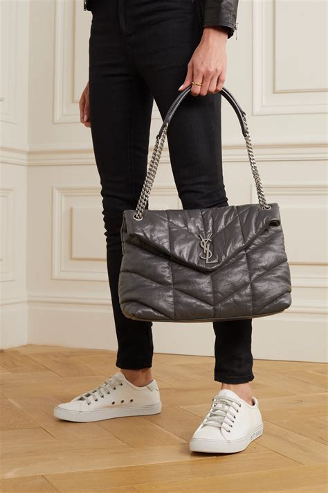 ysl loulou dusty grey|Medium Loulou Puffer Quilted Leather Crossbody Bag.